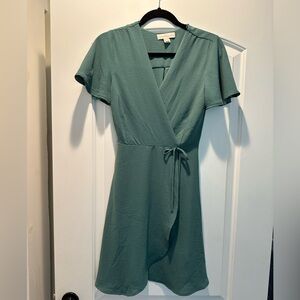 Monteau Teal Wrap Mini Dress NWOT